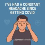Young man clutching his head, illustrating a constant post-COVID headache – Japanese Thread Study